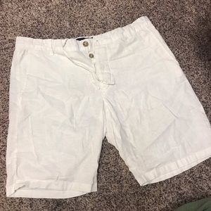 Men’s White Linen Shorts
